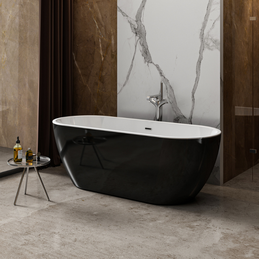 The Belgravia Gloss Black Bathtub from Charlotte Edwards offers a striking blend of modern style and classic design. It features a sleek, high-quality glossy black finish that is sure to enhance the overall look of any bathroom. The bathtub is constructed from durable materials and boasts a roll-top design that exudes sophistication and elegance. It is built to deliver superior comfort and relaxation with every use, making it the perfect addition to your home.