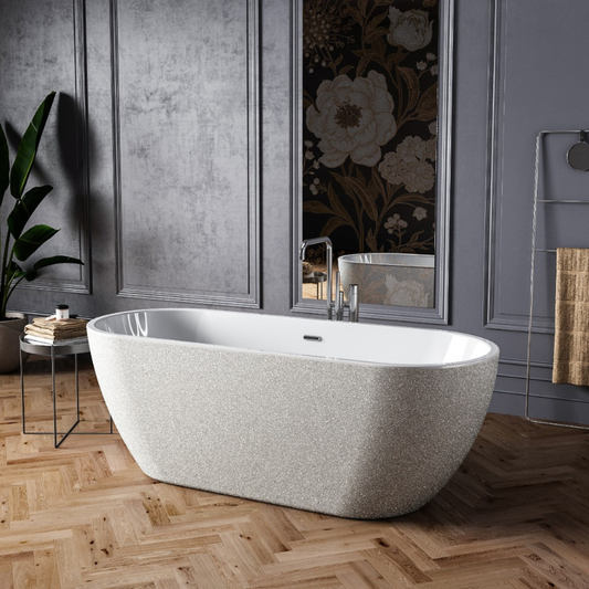 The Charlotte Edwards Belgravia Sparkling Silver Bath is a stunning and luxurious bathtub designed to enhance the overall aesthetic of any bathroom. The bathtub is crafted from high-quality materials and boasts a sparkling silver finish that exudes sophistication and elegance. The sleek and smooth lines of the design create a contemporary look that is both stylish and functional. 