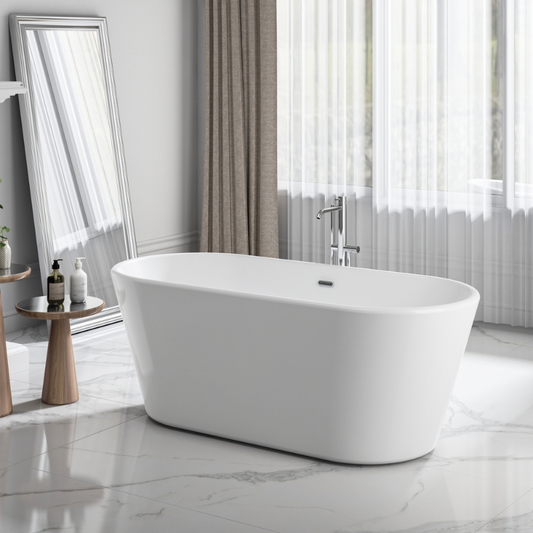 The Charlotte Edwards Grosvenor Gloss White Bath is a sleek and stylish freestanding bathtub that exudes luxury and sophistication. Crafted from high-quality acrylic material, this bath features a glossy white finish that is easy to clean and maintain.