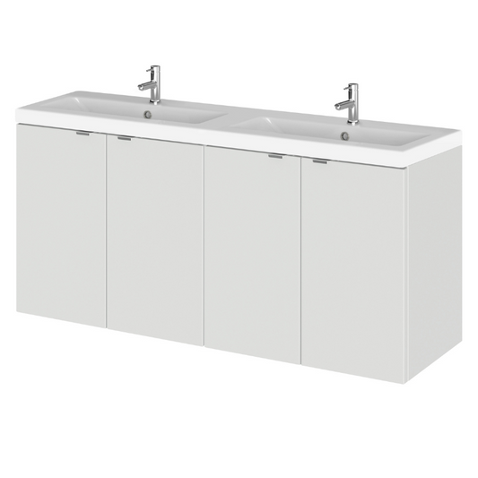 The Hudson Reed Fusion Gloss Grey Mist Vanity Unit is a stunning and practical choice for a modern bathroom. Its gloss grey mist finish allows for easy coordination with our fitted furniture ranges, creating a cohesive and stylish look.