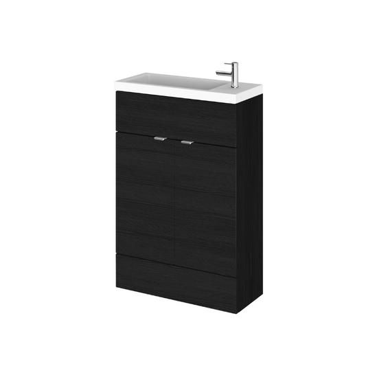 The Hudson Reed Fusion Floor Standing 600mm Charcoal Black Vanity Unit is a fantastic addition to any bathroom space. The striking finish of the Charcoal Black not only adds a touch of elegance to the room but also creates a warming effect that enhances the overall ambiance. The thinner depth of the compact units makes them perfect for cloakrooms or smaller bathrooms, maximising space without compromising on style or functionality. 