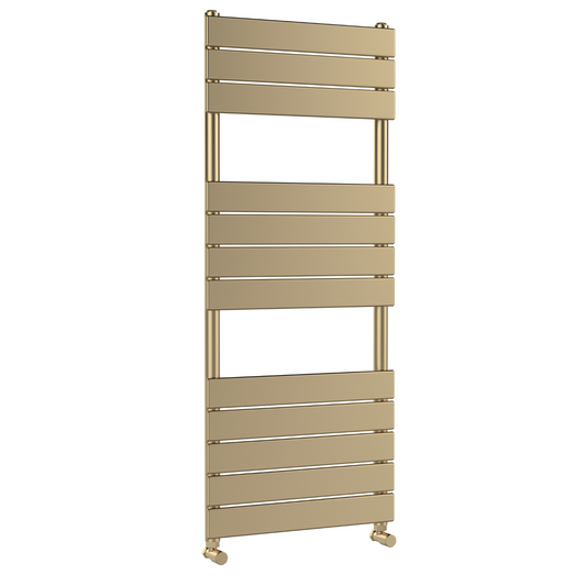 The Nuie Piazza Square Flat Towel Radiator is a stunning addition to any room with its eye catching brushed brass finish. It not only provides efficient heating but also adds a stylish feature to the space.