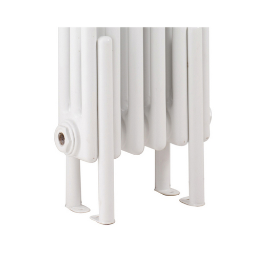 The Nuie Floor Mounted Legs are truly impressive in terms of both design and functionality. These legs provide excellent stability and support for a variety of radiators, including the all white triple column Colosseum radiators. Their durable construction ensures that your radiator remains securely in place, while the sleek and modern design adds a touch of elegance to any space.