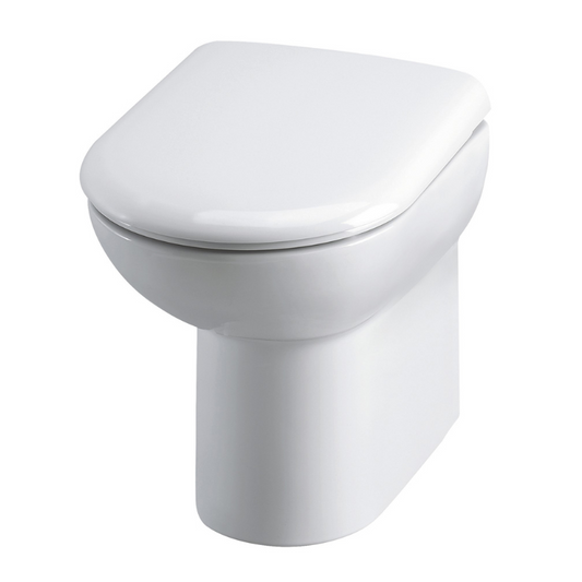 The Hudson Reed Fusion Fitted Round Comfort Height Back To Wall Toilet Pan & Seat is a stylish and practical addition to any bathroom. The comfort height design is perfect for those who prefer a higher toilet seat, making it easier to sit and stand.