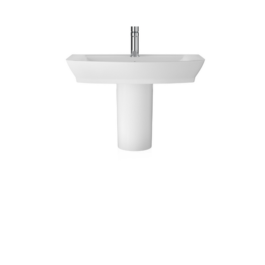 The Hudson Reed Maya Basin & Semi Pedestal is a modern and stylish addition to any bathroom. The basin has a sleek and simple design, with a smooth white finish that will complement any decor. The semi pedestal adds a contemporary touch while also providing extra stability to the basin.