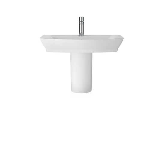 The Hudson Reed Maya 650mm Basin & Semi Pedestal is a sleek and contemporary bathroom sink that is perfect for any size bathroom or ensuites. The basin is made from high-quality ceramic, which is durable and easy to clean. Measuring 650mm in width, the basin is compact and space saving while providing ample room for washing hands and face. The Maya Basin & Semi Pedestal features smooth, clean lines and a minimalist design, making it a versatile choice for both modern and traditional bathroom styles.