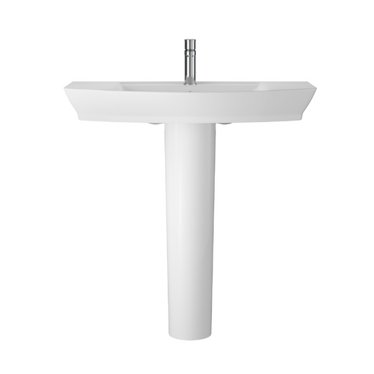 The Hudson Reed Maya 850mm Basin & Pedestal is a beautiful and elegant addition to any bathroom. The basin is made from high quality ceramic that is both durable and easy to clean. It has a sleek design with smooth and curved lines, and comes with a single tap hole and an overflow.