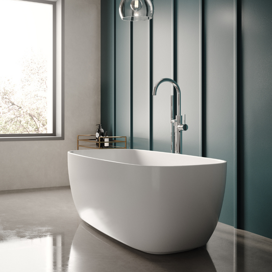 The Hudson Reed Bella Freestanding Bath is a luxurious addition to any bathroom, offering a stunning focal point that exudes style. Its beautifully curved shape and spacious bathing area provide a truly indulgent bathing experience. The use of non porous Cian solid surface material ensures superior stain resistance and microbial resistance, making it a practical and hygienic choice for any home.