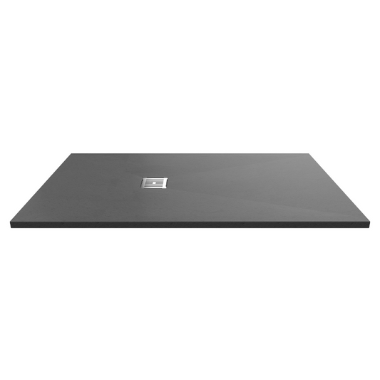 The Nuie Rectangular Slate Grey Slimline Shower Tray is a stunning addition to any contemporary modern bathroom. Its sleek and slimline design, with a height of 32mm, adds a touch of elegance and sophistication to the space. The slate textured finish not only provides a stylish look but also adds a tactile element to the shower tray. 