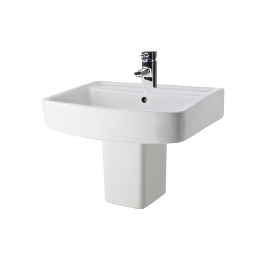 Give your bathroom a unique and modern feel with the Nuie Bliss 520mm Basin & Semi Pedestal. Designed with stunning angular lines and contemporary style, this basin adds a touch of elegance to any bathroom. The spacious basin design provides ample room for washing and makes it easy to keep clean. The semi pedestal complements the overall look while making it easier to maintain a tidy bathroom.