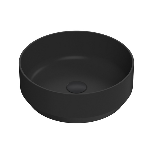 The Nuie Luxe Round Vessel in Matt Black is a sleek and stylish addition for any modern bathroom. The vessel is made from high quality materials, ensuring durability and longevity. Its circular shape with a diameter of 350mm and a height of 120mm makes it a perfect fit for most bathrooms. The matte black finish adds a sophisticated touch to the vessel, making it stand out in any bathroom setting.
