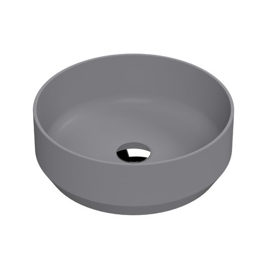 The Nuie Luxe Round Vessel in Matt Grey measuring 350 x 350 x 120mm adds a contemporary and eye catching touch to any bathroom. Featuring a sleek and stylish design, this vessel is crafted from durable materials and finished with a stylish matte grey finish that complements any decor. Its compact and practical design allows for easy installation on any countertop, while its rounded shape makes it comfortable to use.