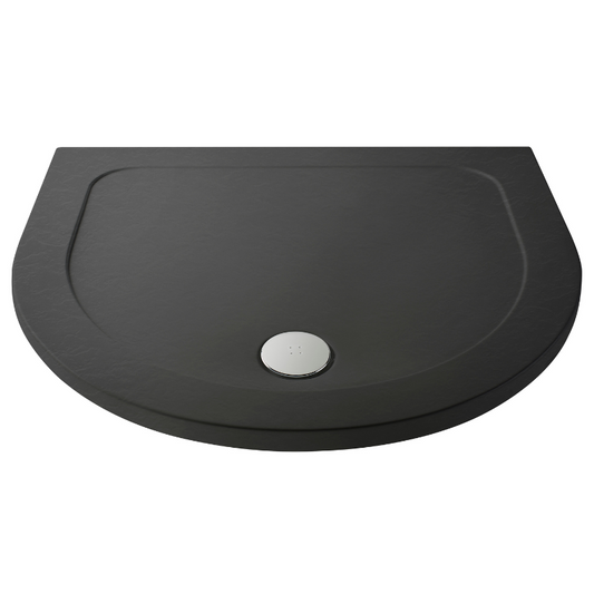 The Nuie D Shaped Slate Grey Slimline Shower Tray is an ideal choice for those who are looking to create a modern and contemporary wetroom design. With a slimline profile of just 40-45mm, this shower tray is one of the sleekest on the market, providing a sleek and minimalist look.