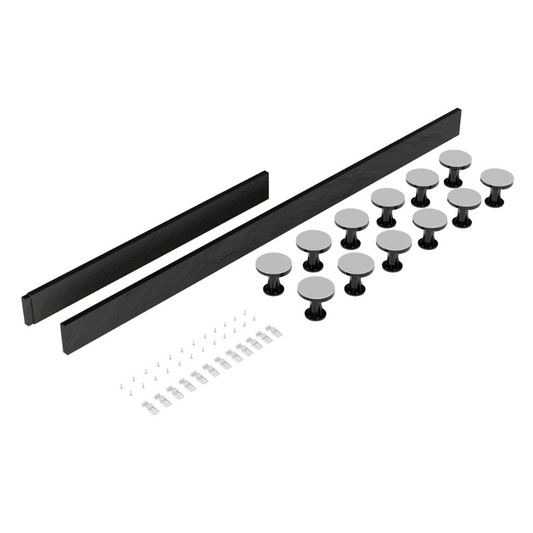 The Nuie Leg Set is a must have accessory for anyone looking to install rectangular or walk in shower trays ranging from 1300mm to 1800mm in size. These leg sets are designed to provide a sturdy and reliable base for your shower tray, and come complete with a plinth, legs, clips, and screws for easy installation. 
