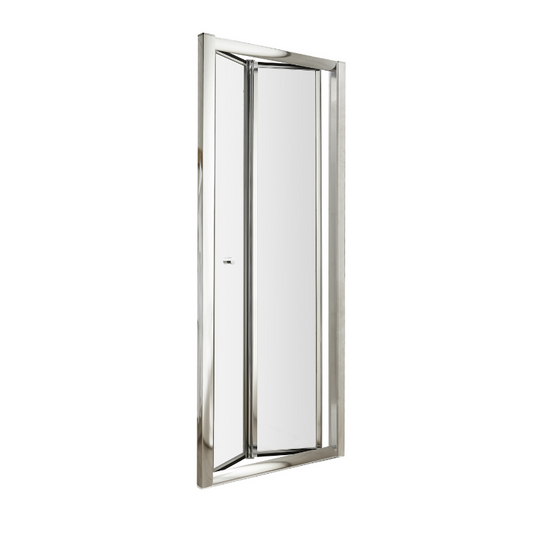 The Nuie Pacific Bi Fold Shower Door is designed to add a touch of style and elegance to any bathroom. The high quality 4mm safety glass ensures durability and peace of mind with its strength and resistance to damage. Its reversible design makes it ideal for use in a left or right hand opening configuration. The Bi fold function not only saves space in your bathroom but also provides a sleek and modern look.