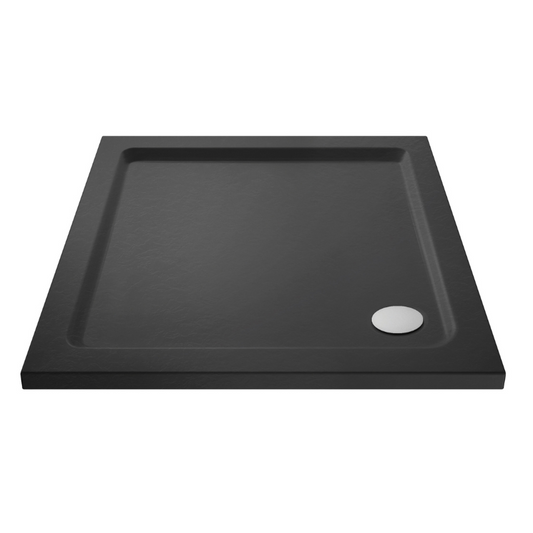 The Nuie Square Slate Grey Slimline Shower Tray 760 x 760mm is the perfect addition to any modern and contemporary bathroom design. Featuring a stunning textured slate effect finish, this shower tray is sure to impress. It is easy to fit with screw retention that allows the feet from the leg set (sold separately) to be screwed directly into the base of the tray. All trays have a flat underside making installation and levelling even easier.