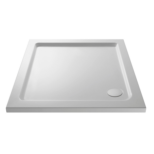 The Nuie Square White Slimline Shower Tray is the perfect addition to any modern and contemporary wetroom design. With its slimline design, this shower tray is only 40-45mm high, making it one of the sleekest options on the market. The tray is made of the patented 'Pearlstone Matrix' technology, which makes it one of the strongest and lightest available.