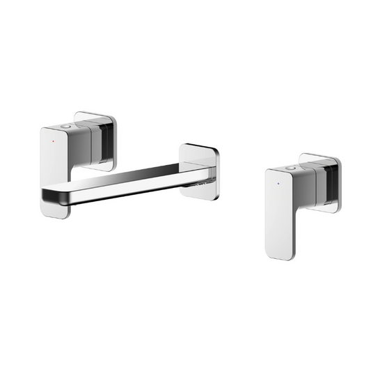 The Nuie Windon Chrome Wall Mounted Three Tap Hole Basin Mixer is a perfect combination of style, functionality, and durability. The mixer features a stunning contemporary angular design with a luxury chrome finish that complements any modern bathroom decor. The superior quality ceramic disc technology ensures smooth and precise operation, while the long life span adds to its durability.