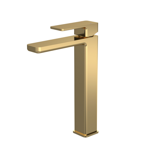 The Nuie Windon High Rise Mono Brushed Brass Basin Mixer (No Waste) is a sleek and stylish addition to any modern bathroom. Its stunning contemporary angular design is complemented by a striking brushed brass finish, which is sure to elevate the look of your bathroom.