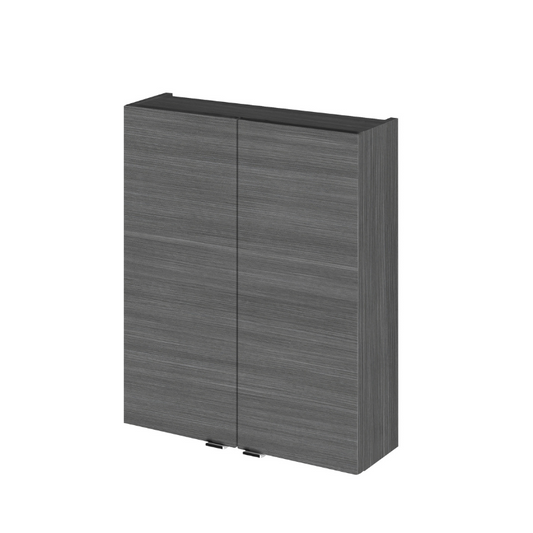 The Hudson Reed Fusion Fitted Cabinet is a striking addition to any bathroom with its unique Anthracite Woodgrain finish and natural wood grain accents. This combination creates a focal point in the room, adding a touch of style.