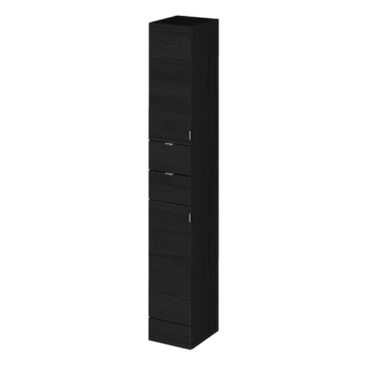This Hudson Reed Fusion Fitted Floor Standing Tall Unit is a stunning addition to any bathroom. The Charcoal Black finish is a sleek look, creating a striking focal point in the room. With ample storage space and soft close doors, this unit is not only practical but also luxurious.